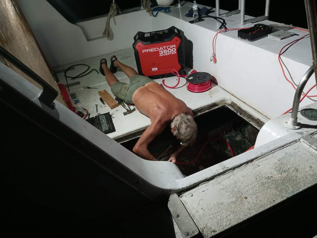 fixing boat